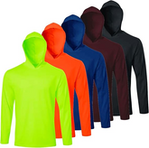 5 Pack Men’s Performance Long Sleeve T-Shirts with Hood