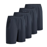 4 Pack Men's Elastic Waist Shorts with Pockets