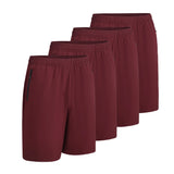 4 Pack Men's Elastic Waist Shorts with Pockets