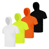 4 Pack Men's Performance Short Sleeve with Hood