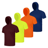 4 Pack Men's Performance Short Sleeve with Hood