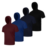 4 Pack Men's Performance Short Sleeve with Hood
