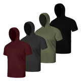 4 Pack Men's Performance Short Sleeve with Hood