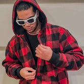 Men’s Plaid Sherpa Lined Sweatshirt