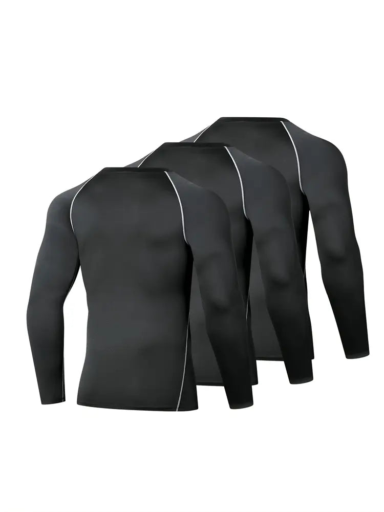 3 Pack Men's Compression Fitness T-shirts