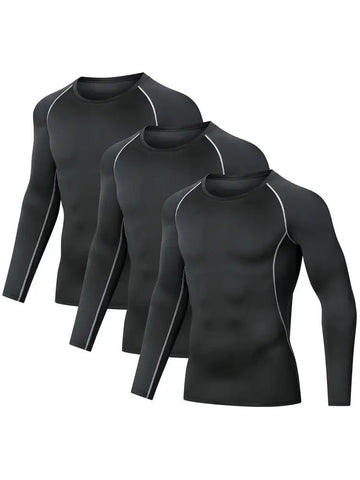 3 Pack Men's Compression Fitness T-shirts