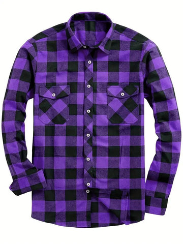 3 Pack Men's Plaid Shirts With Pocket