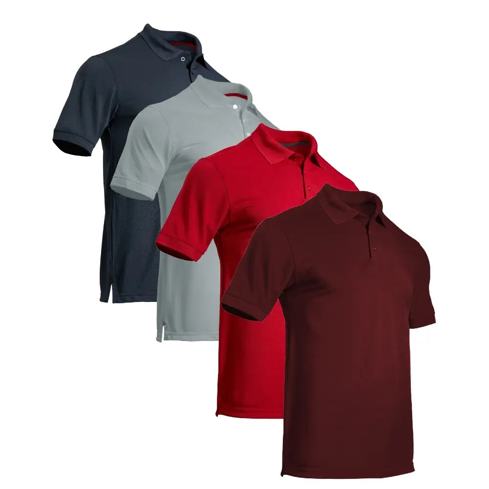 4 Pack Men's Short Sleeve Polo Shirts