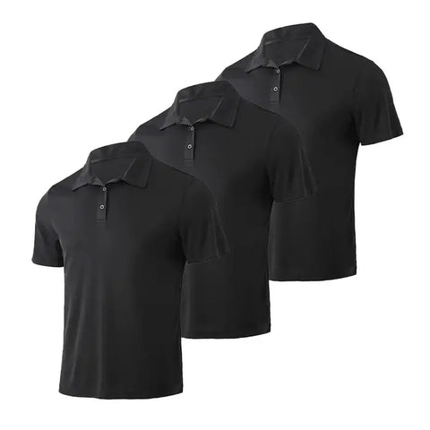 Black Mens Breathable Polo Shirts