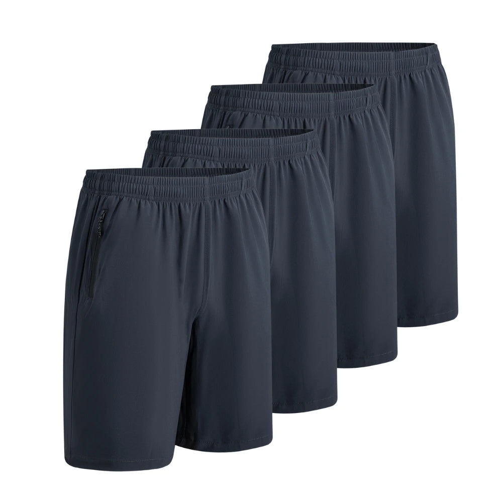 men's dress shorts with elastic waist Navy Blue Cotton Tailored Shorts
