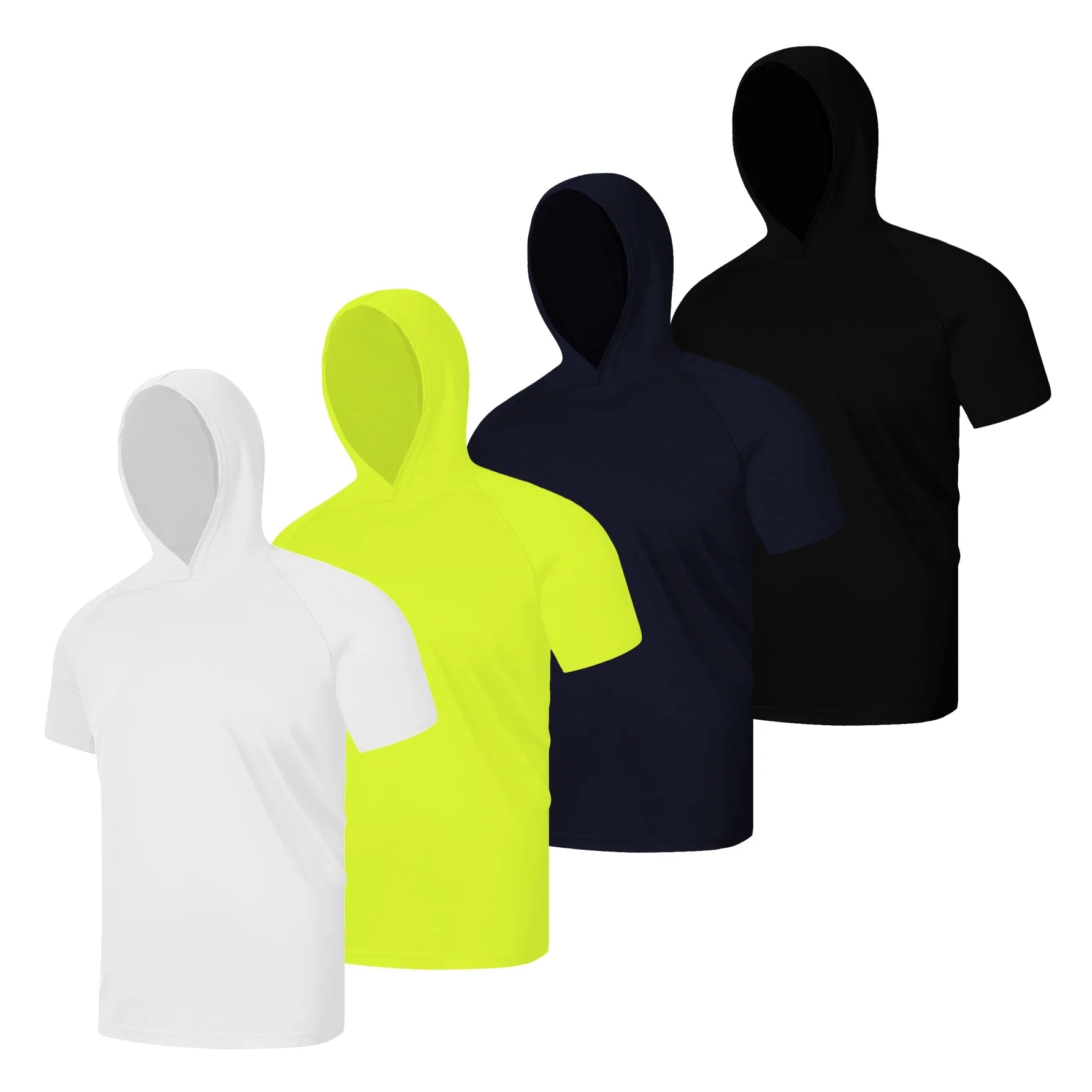 4 Pack Men's Performance Short Sleeve with Hood