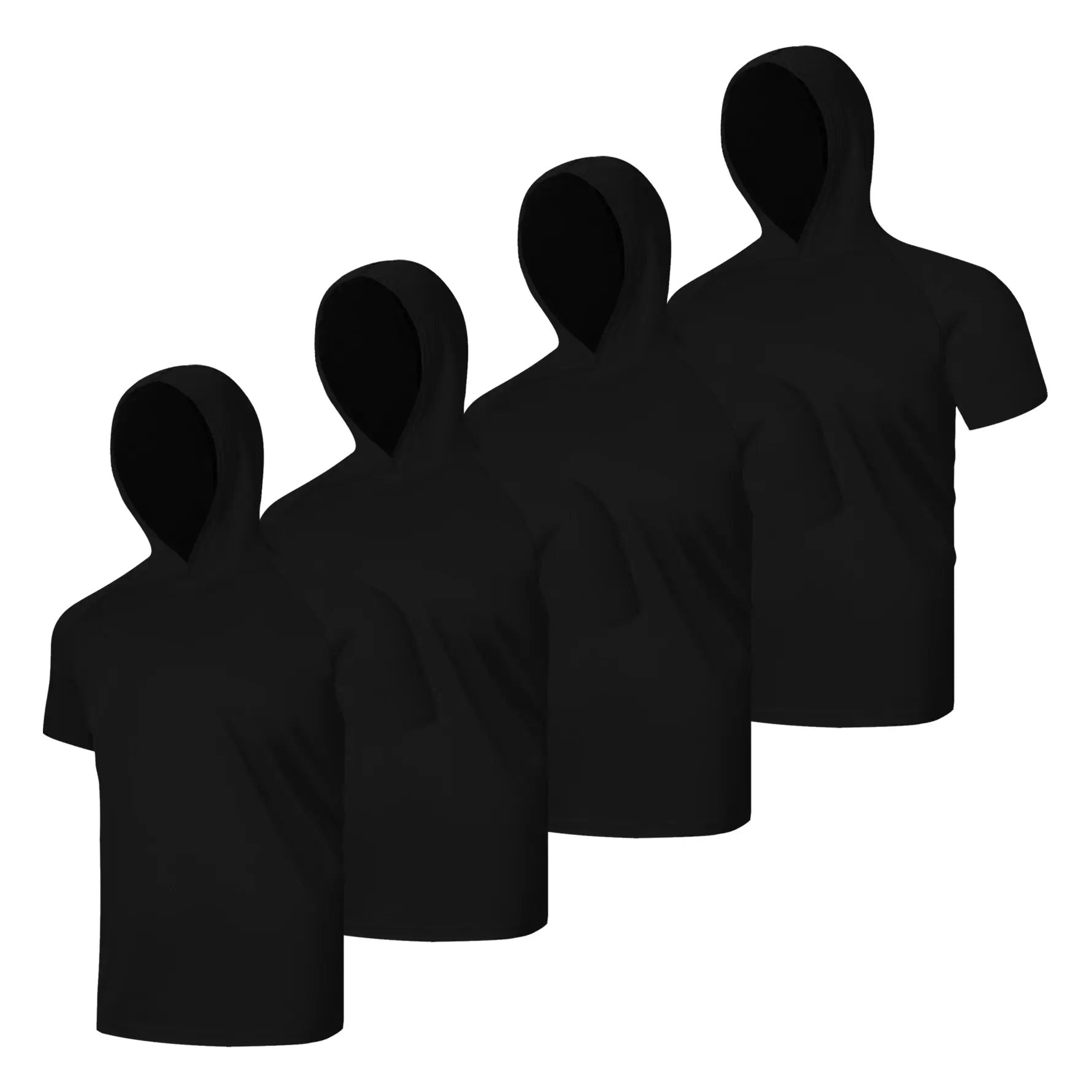 4 Pack Men's Performance Short Sleeve with Hood