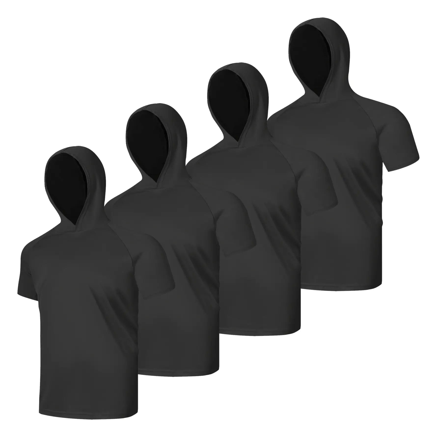 4 Pack Men's Performance Short Sleeve with Hood