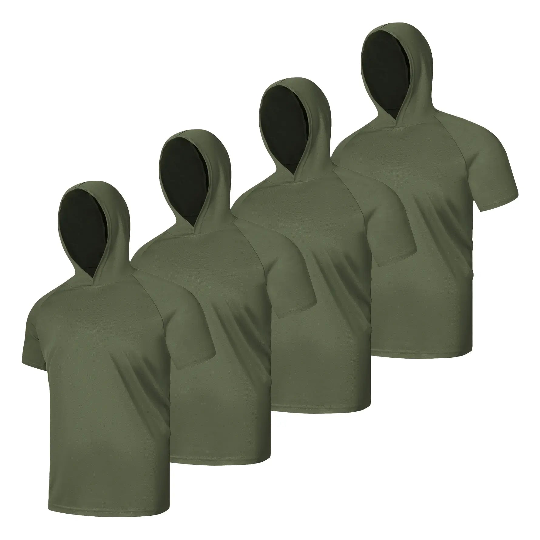 4 Pack Men's Performance Short Sleeve with Hood