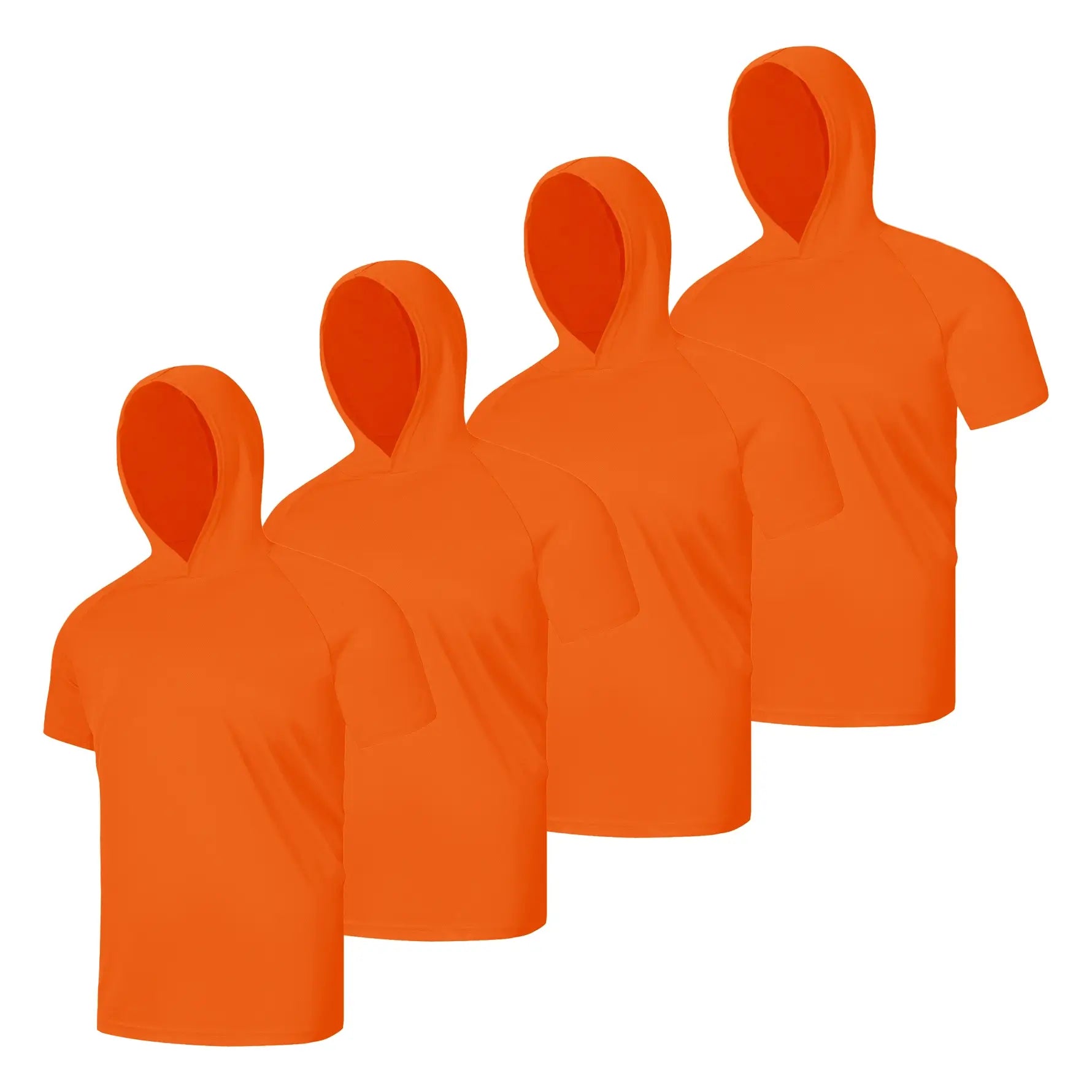 4 Pack Men's Performance Short Sleeve with Hood