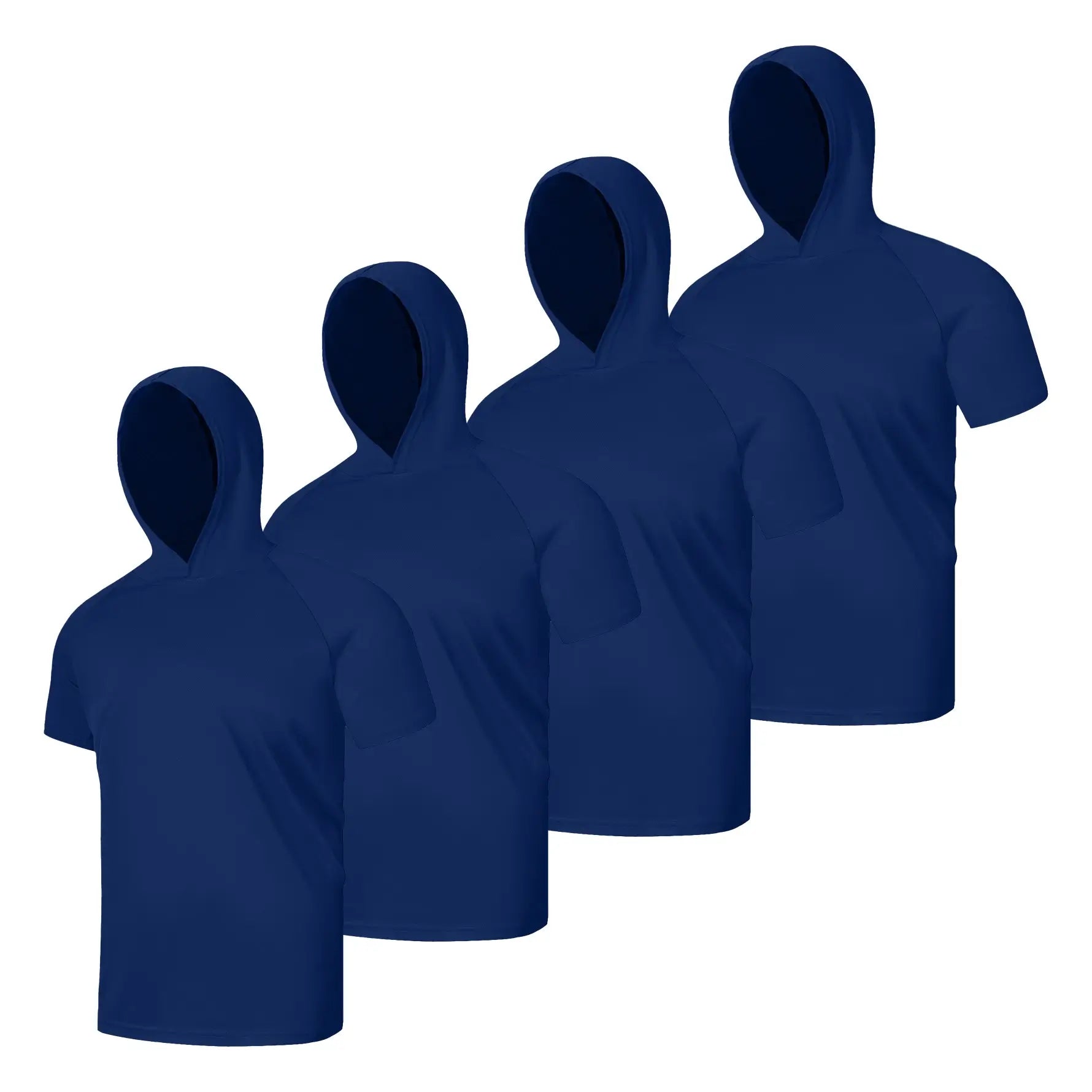 4 Pack Men's Performance Short Sleeve with Hood