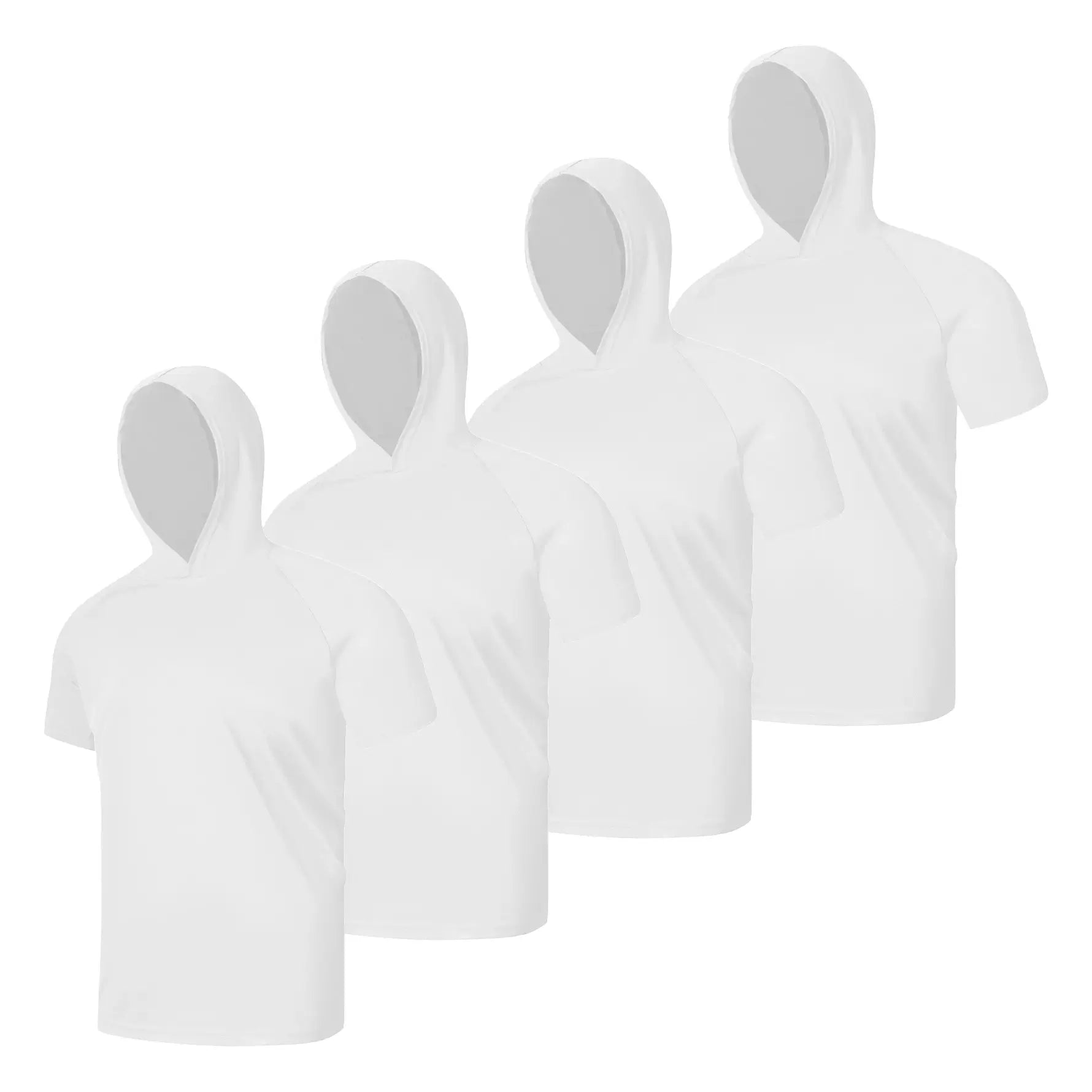 4 Pack Men's Performance Short Sleeve with Hood