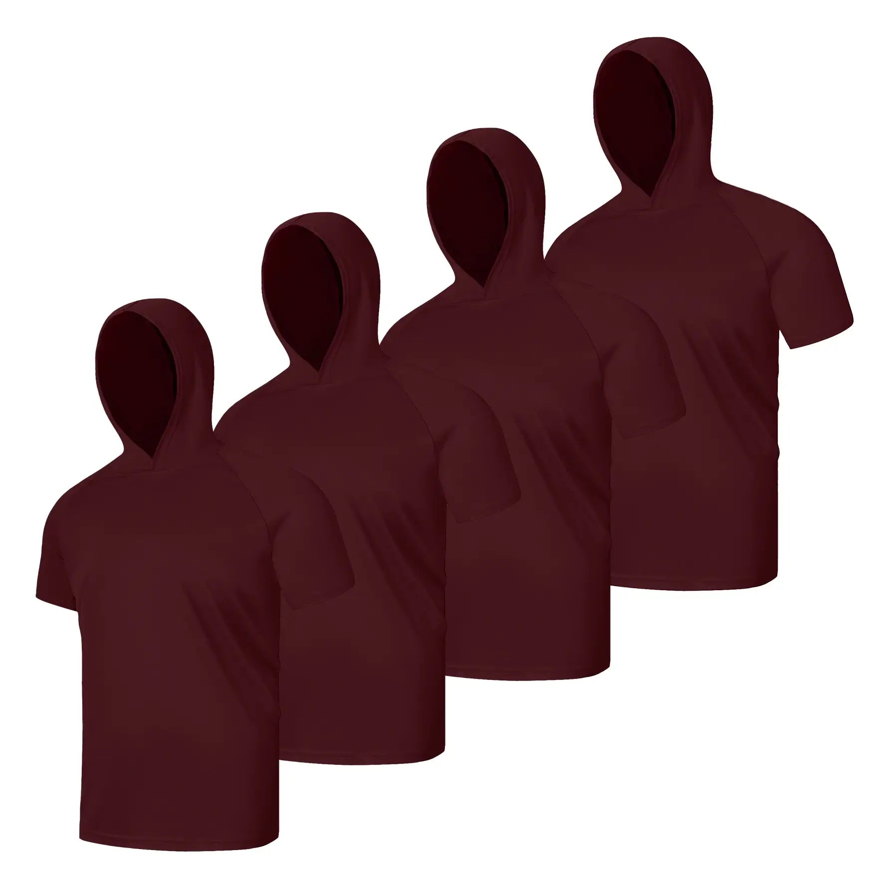 4 Pack Men's Performance Short Sleeve with Hood