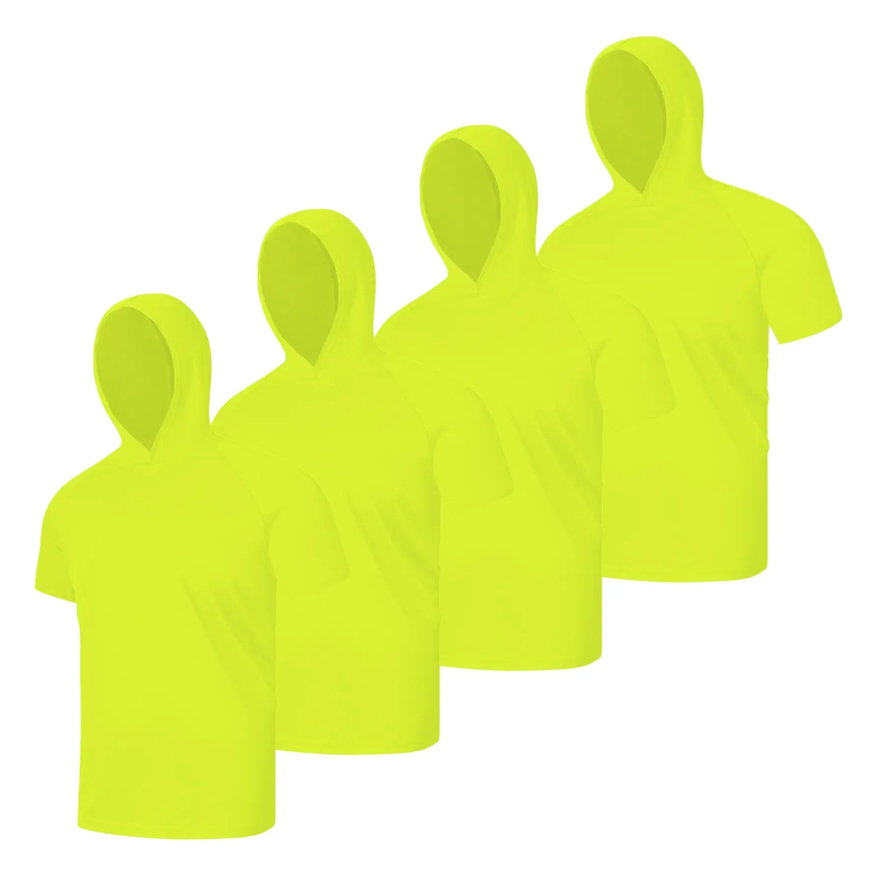 4 Pack Men's Performance Short Sleeve with Hood