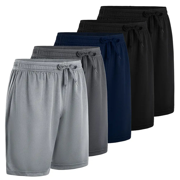5-Strip Men's Quick Dry Shorts with Side Pockets