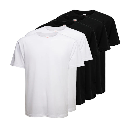 5 Pack Men's 100% Cotton T-Shirts