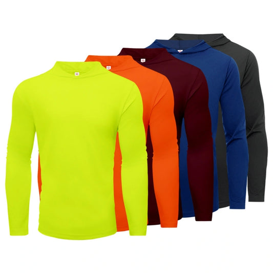 5 Pack Men’s Performance Long Sleeve T-Shirts with Hood 1001
