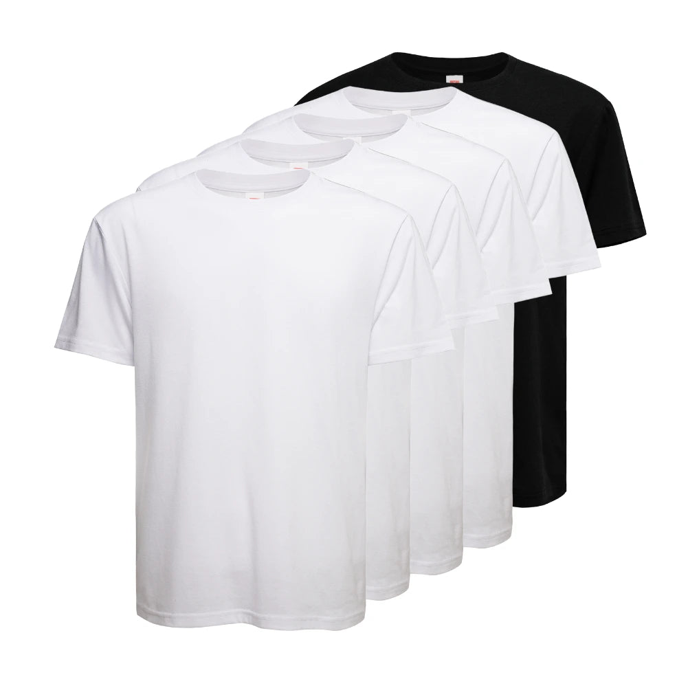 5 Pack Men's 100% Cotton T-Shirts