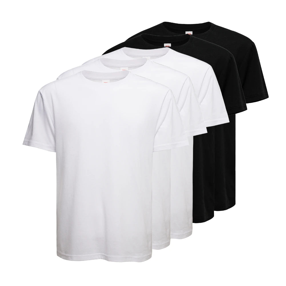 5 Pack Men's 100% Cotton T-Shirts