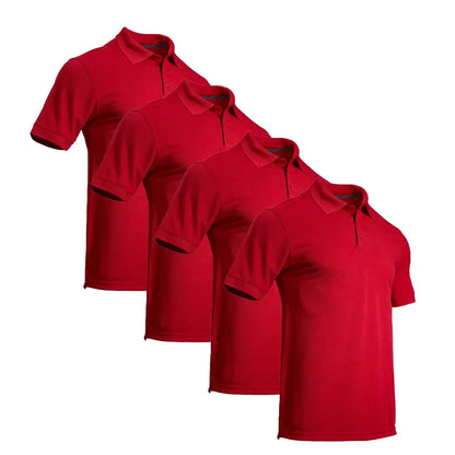 4 Pack Men's Short Sleeve Polo Shirts