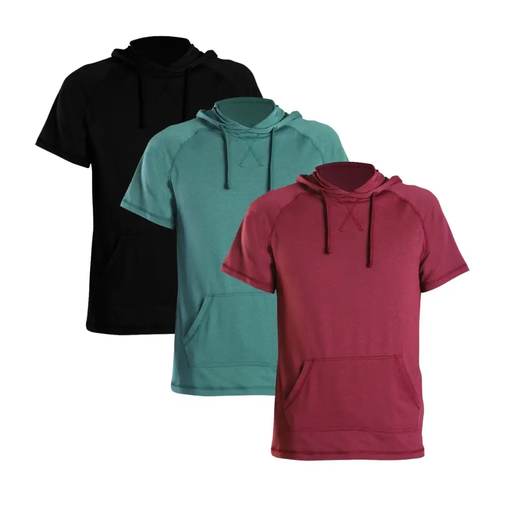 3 Pack Men’s Performance Short Sleeve Hoodie