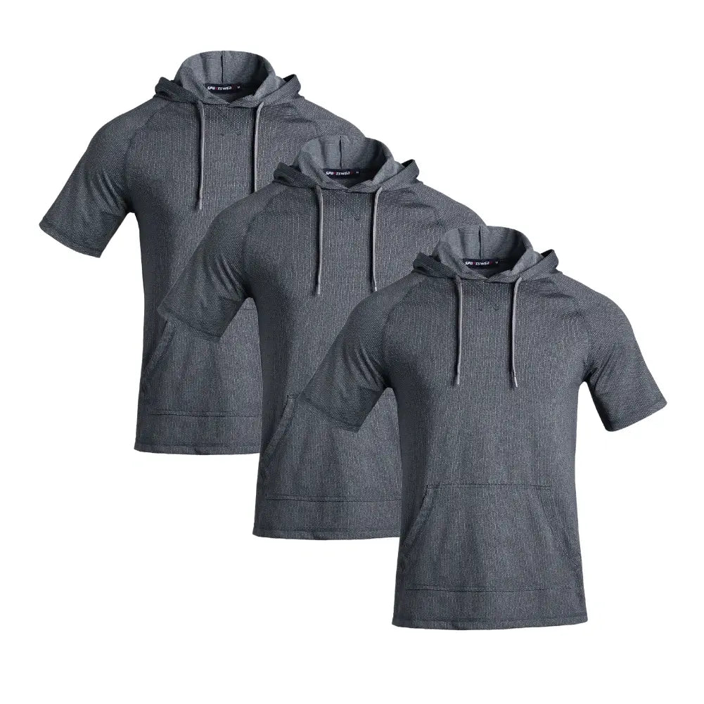 3 Pack Men’s Performance Short Sleeve Hoodie