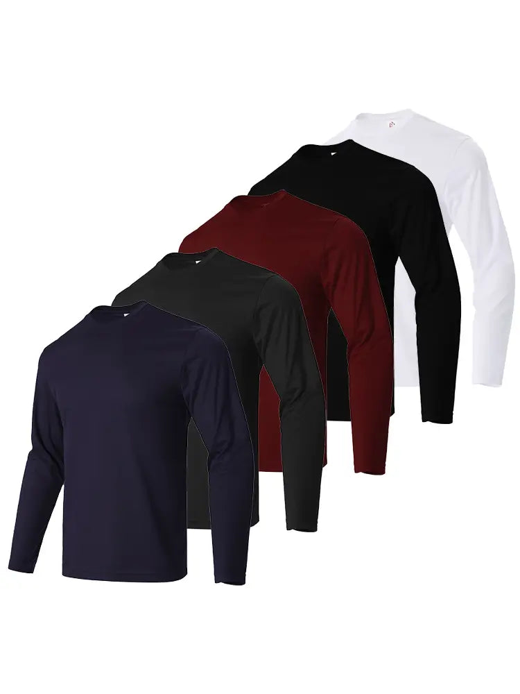 5 Pack Men's Long Sleeve T-Shirts