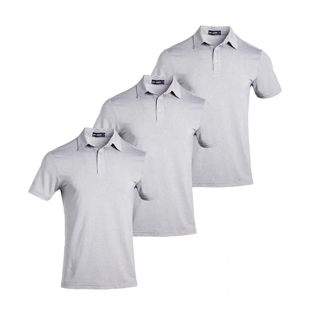 3 Pack Men's Jacquard Mesh Polo Shirt