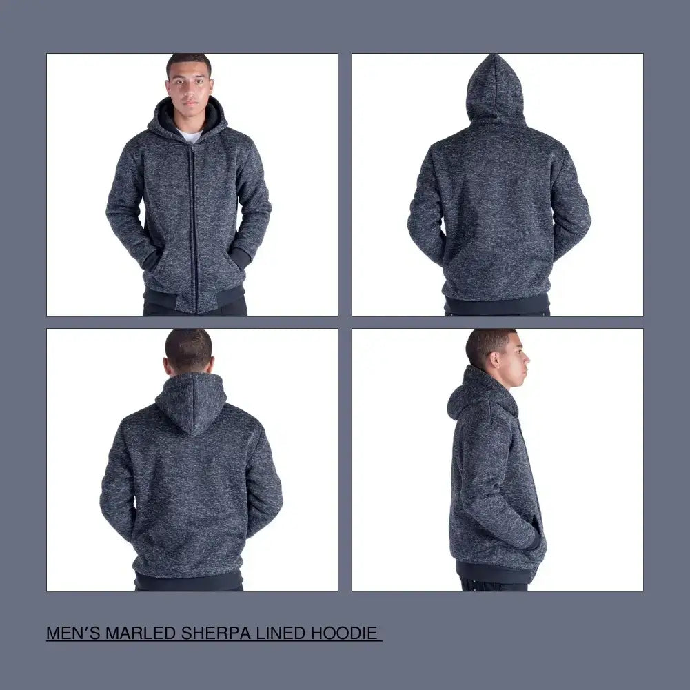 Men’s Marled Sherpa Lined Hoodie