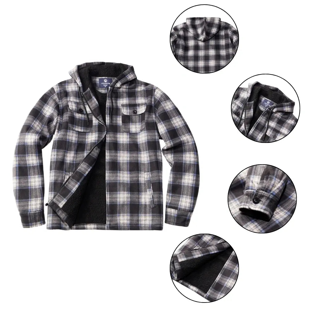 Men’s Plaid Sherpa Lined Jacket