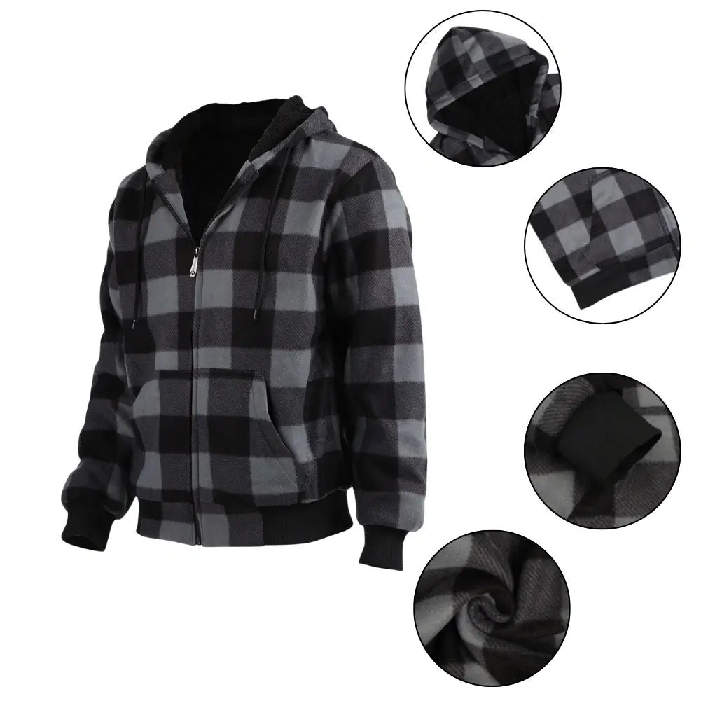 Men’s Plaid Sherpa Lined Sweatshirt