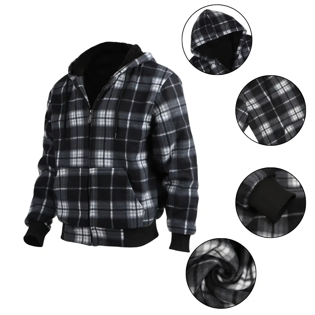 Men’s Plaid Sherpa Lined Sweatshirt