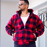 Men’s Plaid Sherpa Lined Sweatshirt