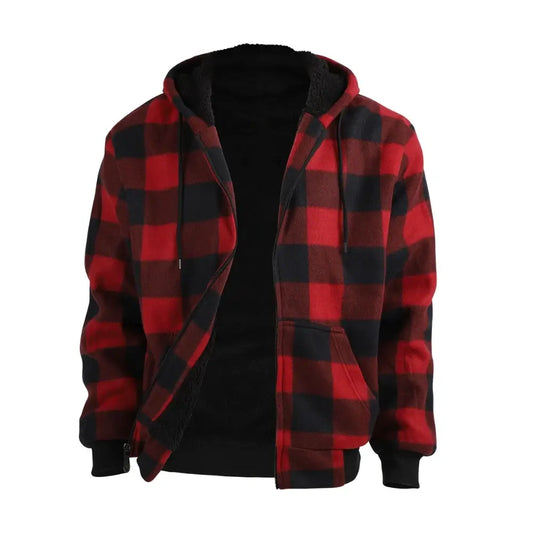 Men’s Plaid Sherpa Lined Sweatshirt