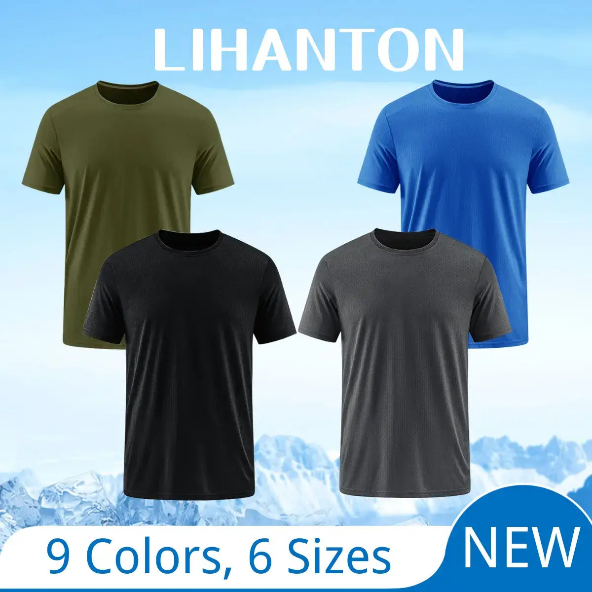 Set of 4 Men's Quick-Dry Athletic T-Shirts