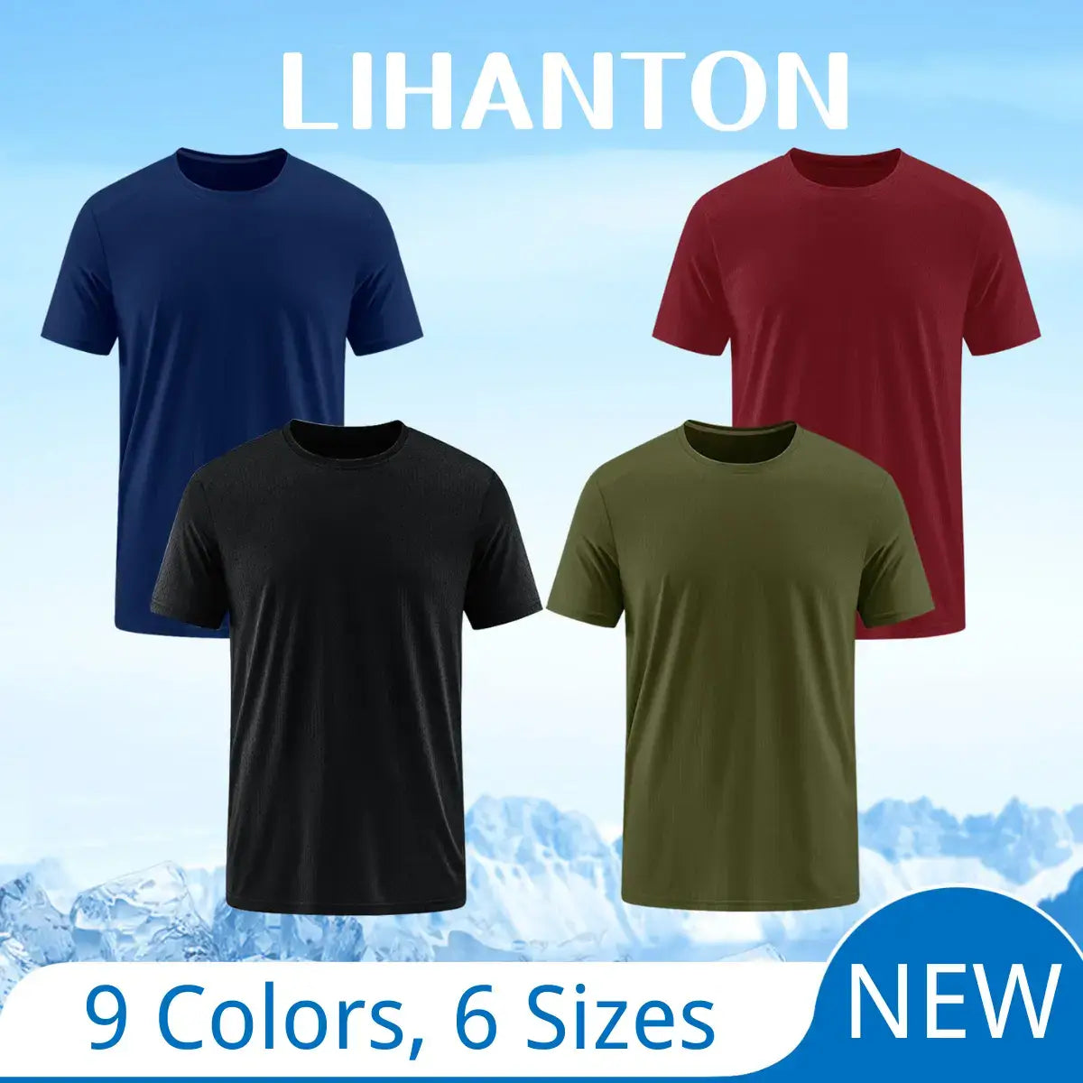 Set of 4 Men's Quick-Dry Athletic T-Shirts