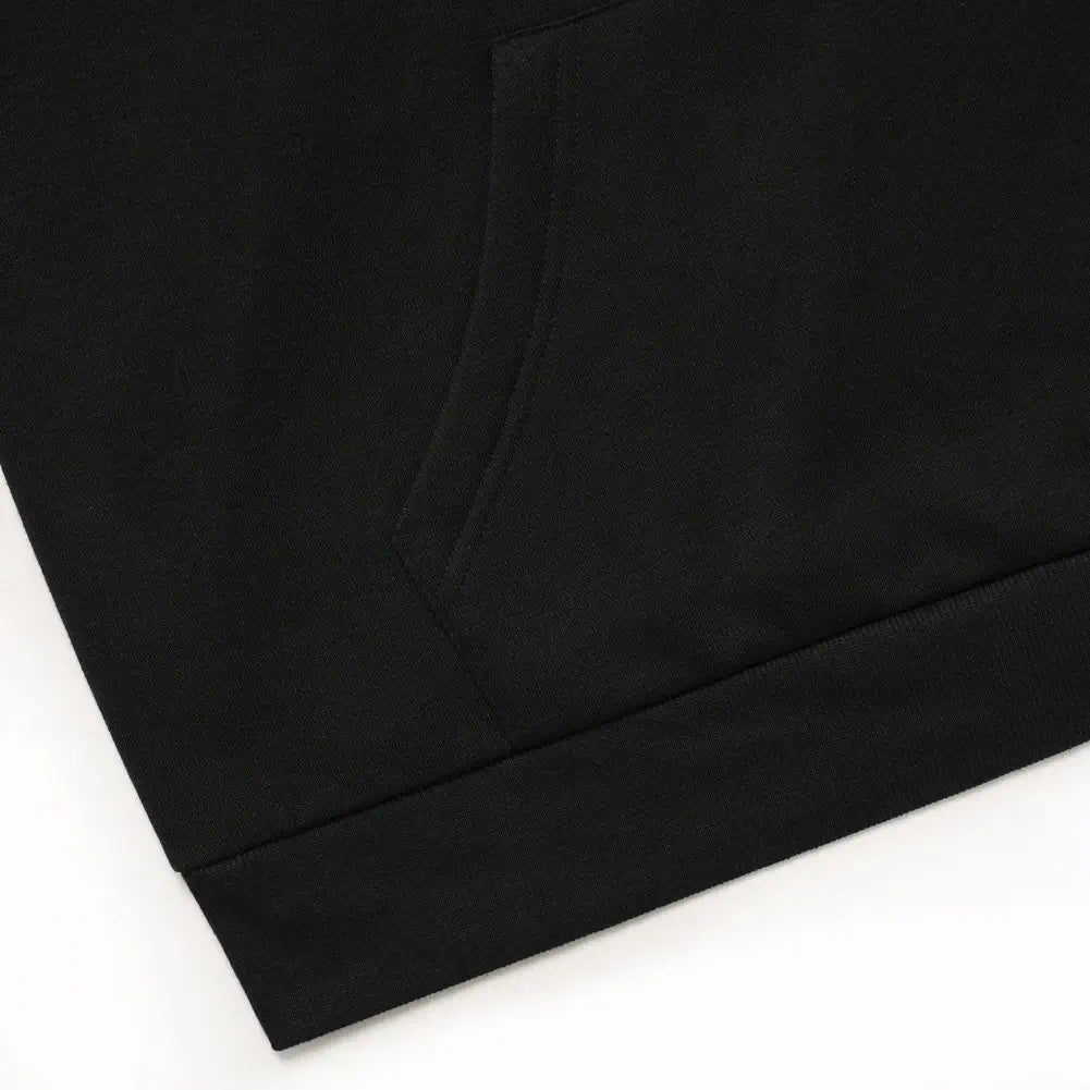 Solid Color Black Hoodie