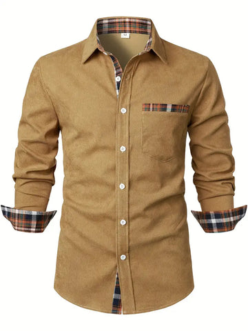 YE Men's Plaid Button-Up Shirts
