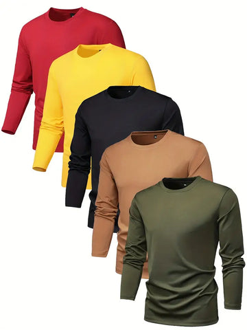 5 Pack Men's Long Sleeve Shirts