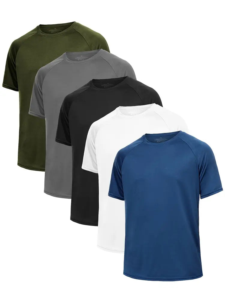 5 Pack Quick Dry Men's Athletic T-Shirts