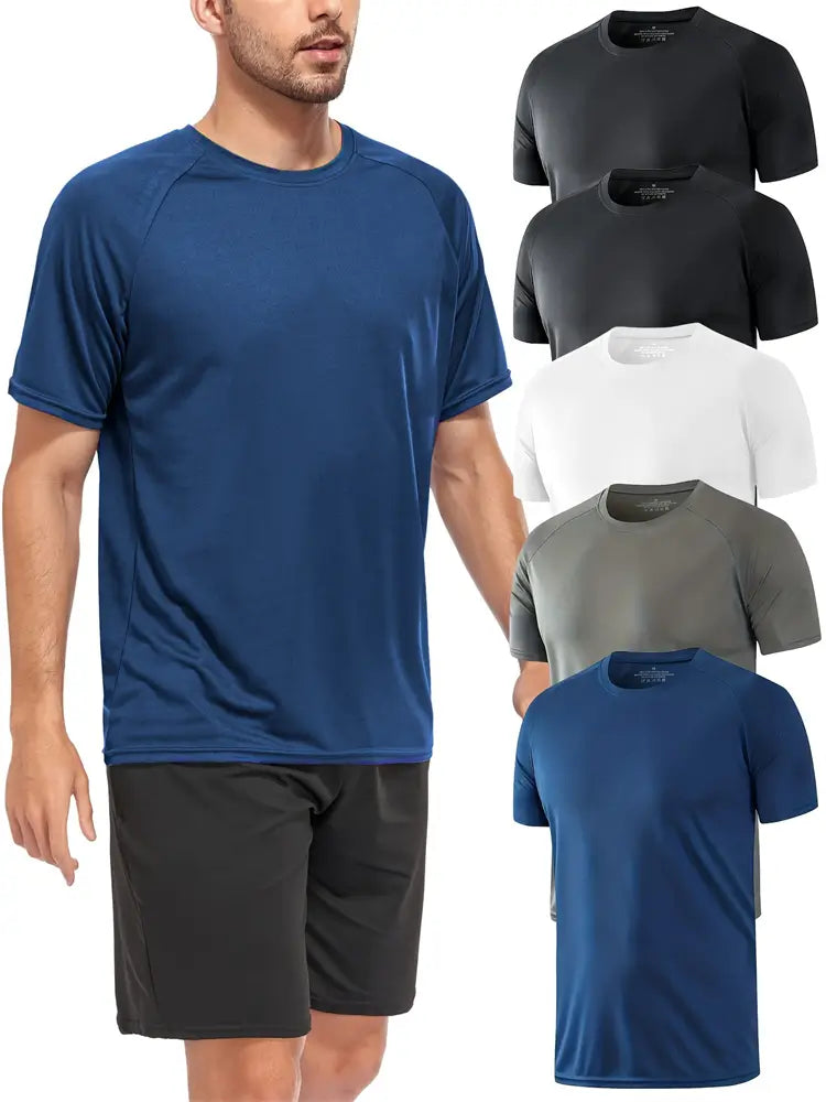 5 Pack Quick Dry Men's Athletic T-Shirts