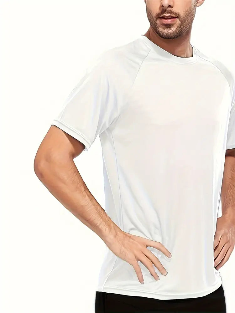 White Quick Dry Men's Athletic T-Shirts